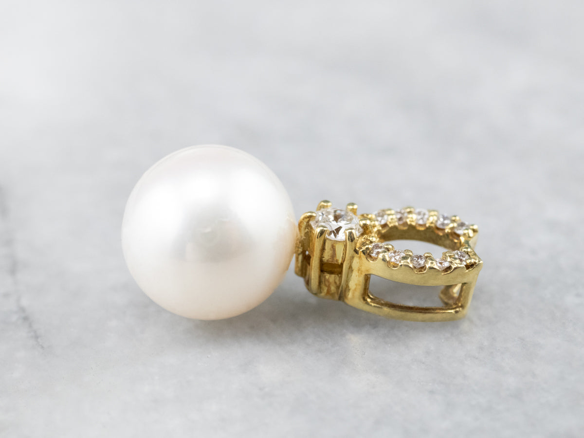 Pearl Diamond 18K Gold Pendant