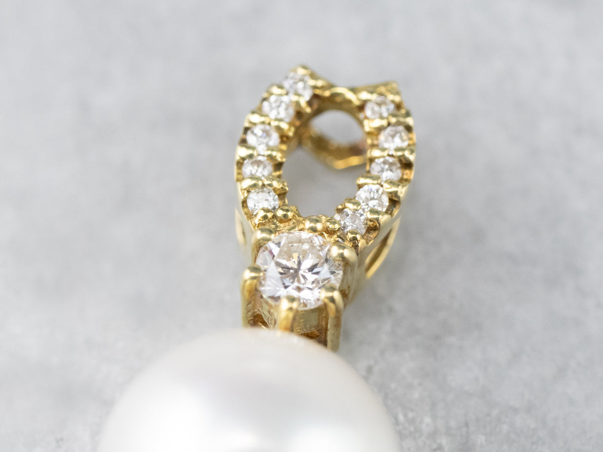 Pearl Diamond 18K Gold Pendant