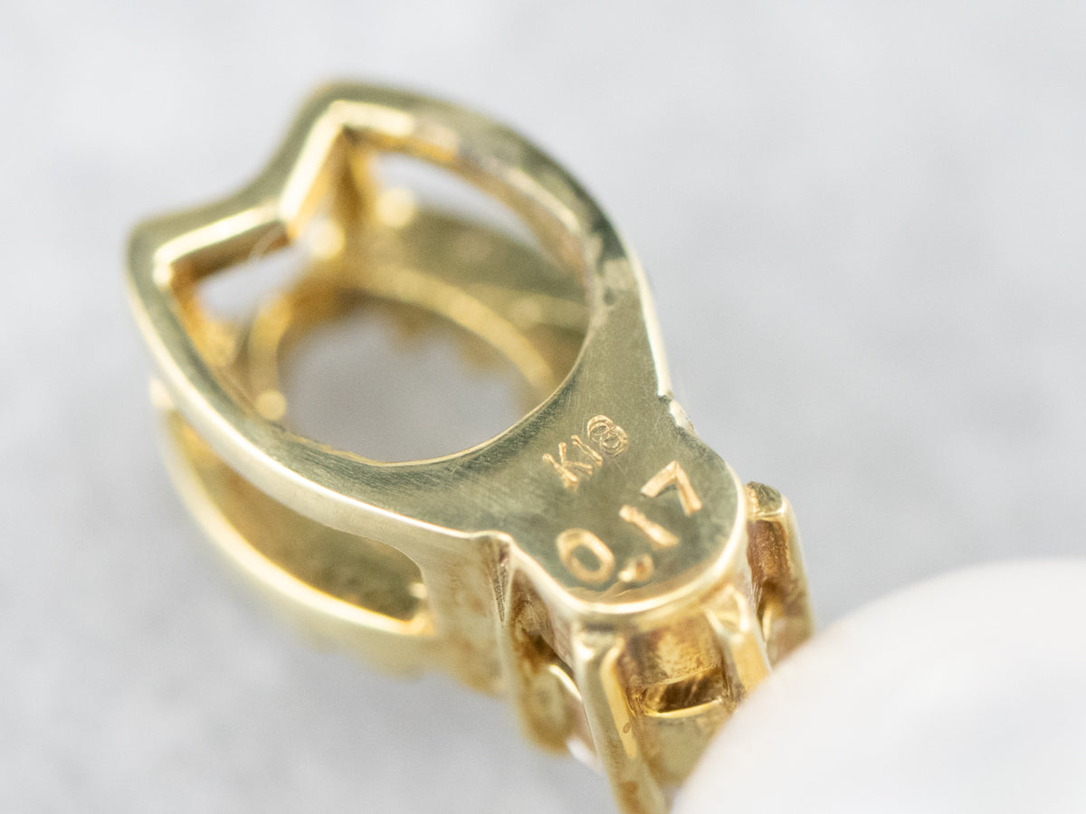 Pearl Diamond 18K Gold Pendant