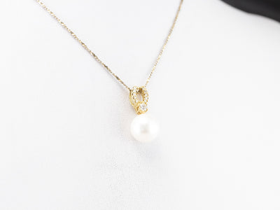 Pearl Diamond 18K Gold Pendant