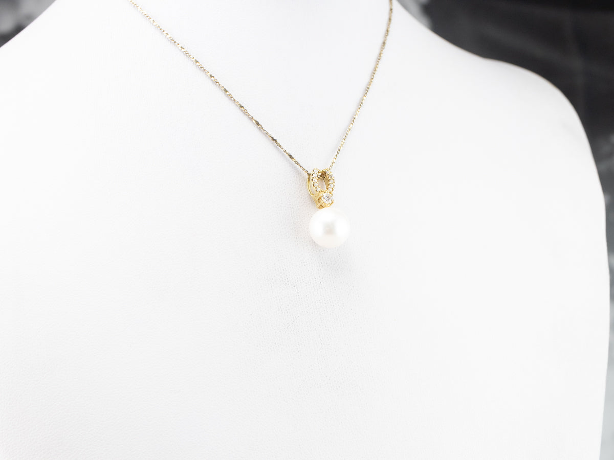 Pearl Diamond 18K Gold Pendant