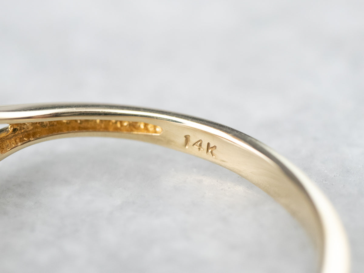 Pearl Diamond Two Tone Gold Ring