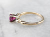 Pink Sapphire and Diamond Two Tone Gold Ring