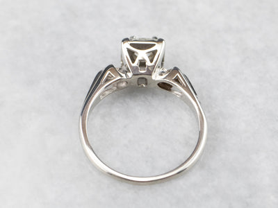 Retro Old Mine Cut Diamond Engagement Ring