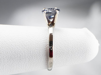 Pale Blue Sapphire White Gold Solitaire Engagement Ring