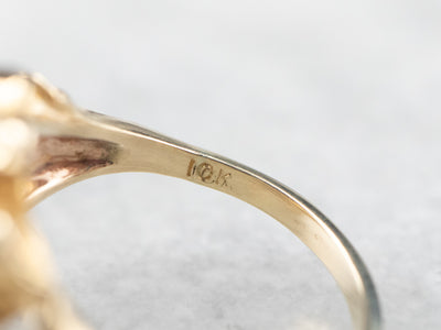 Gold Flower Cat's Eye Chrysoberyl Ring