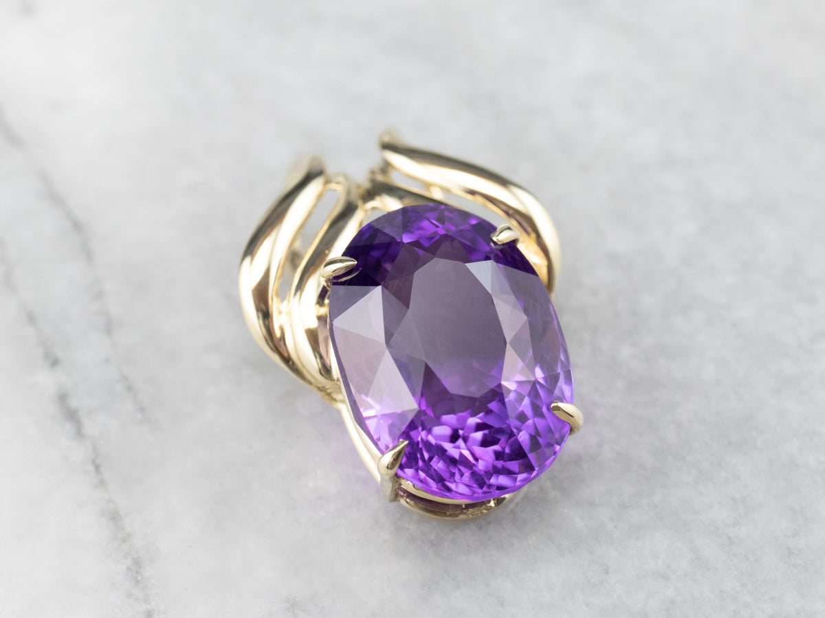 Yellow Gold Amethyst Cocktail Pendant