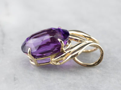 Yellow Gold Amethyst Cocktail Pendant