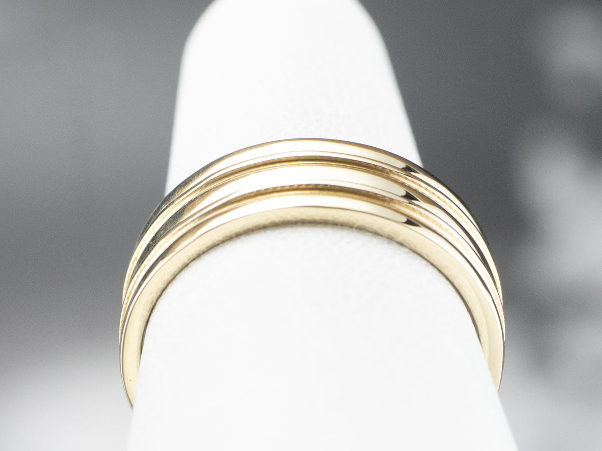 Unisex Stacked Gold Band