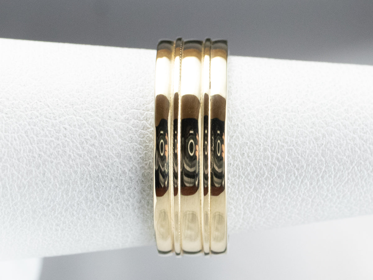 Unisex Stacked Gold Band