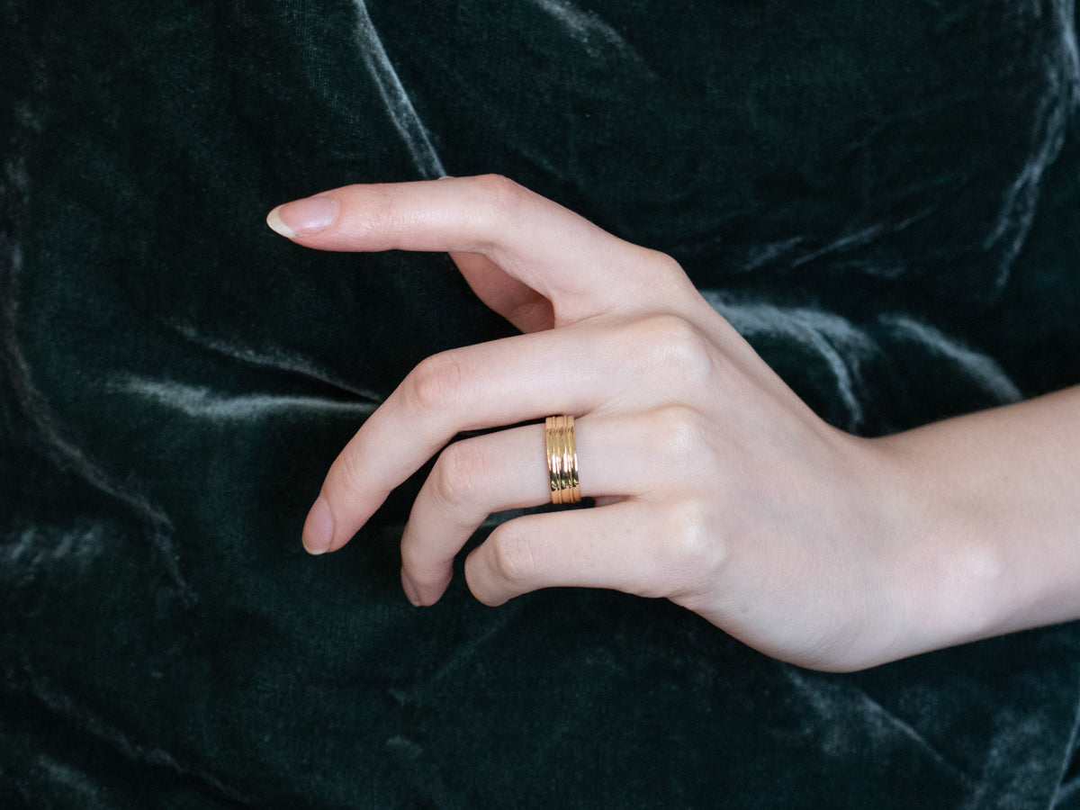 Unisex Stacked Gold Band