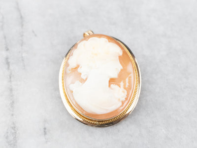 Vintage Shell Cameo Pin or Pendant