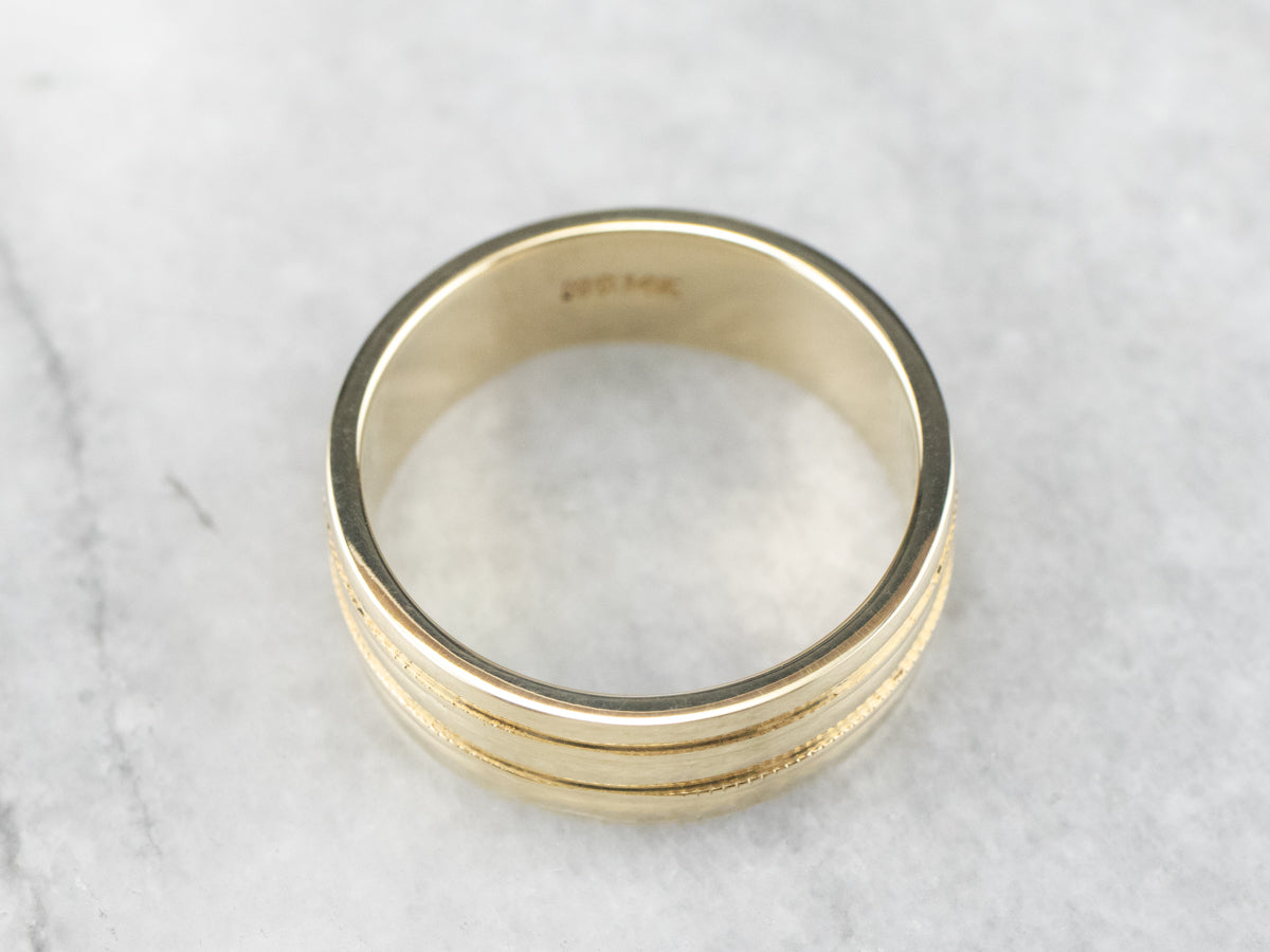 Unisex Stacked Gold Band
