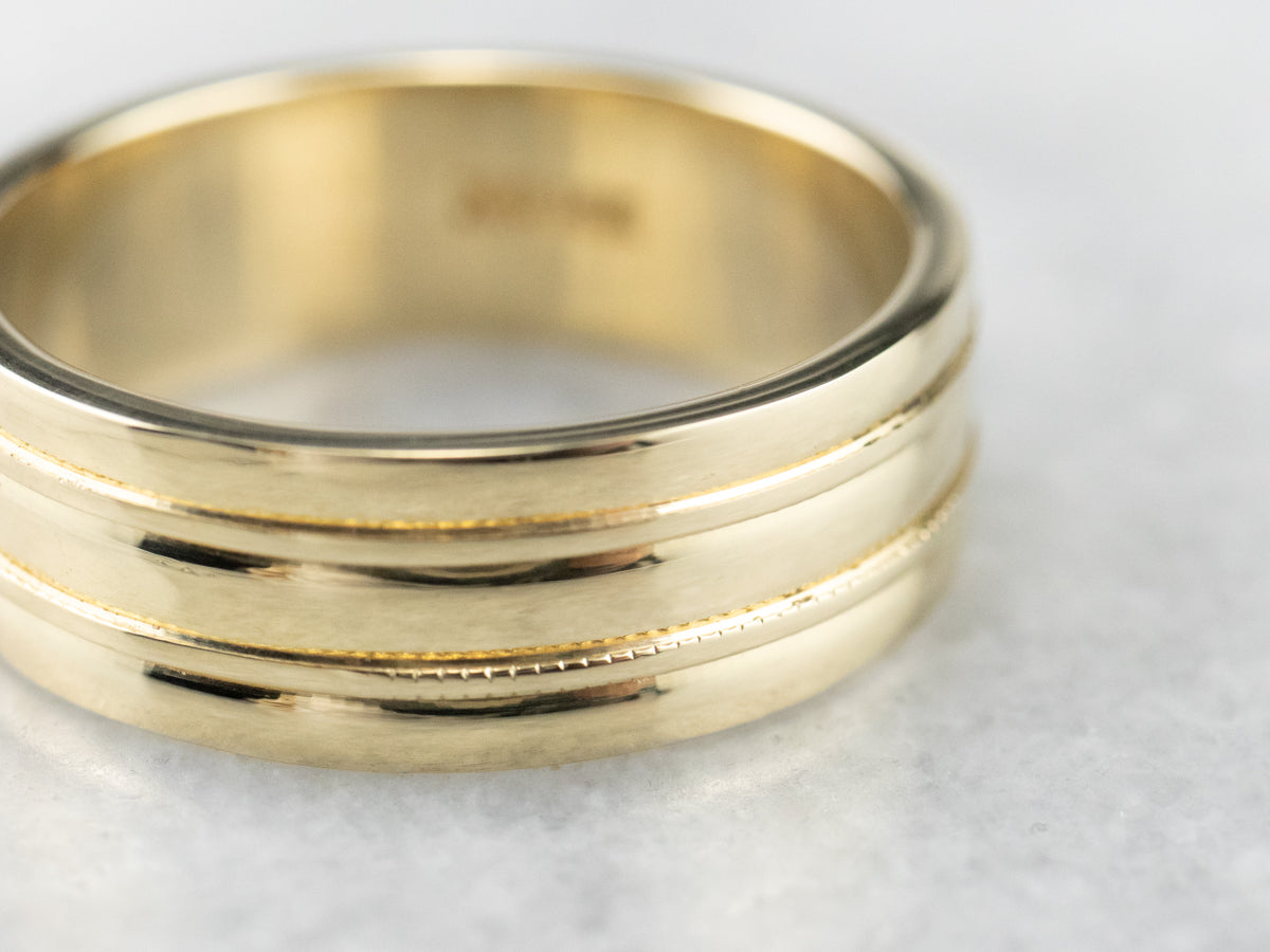 Unisex Stacked Gold Band
