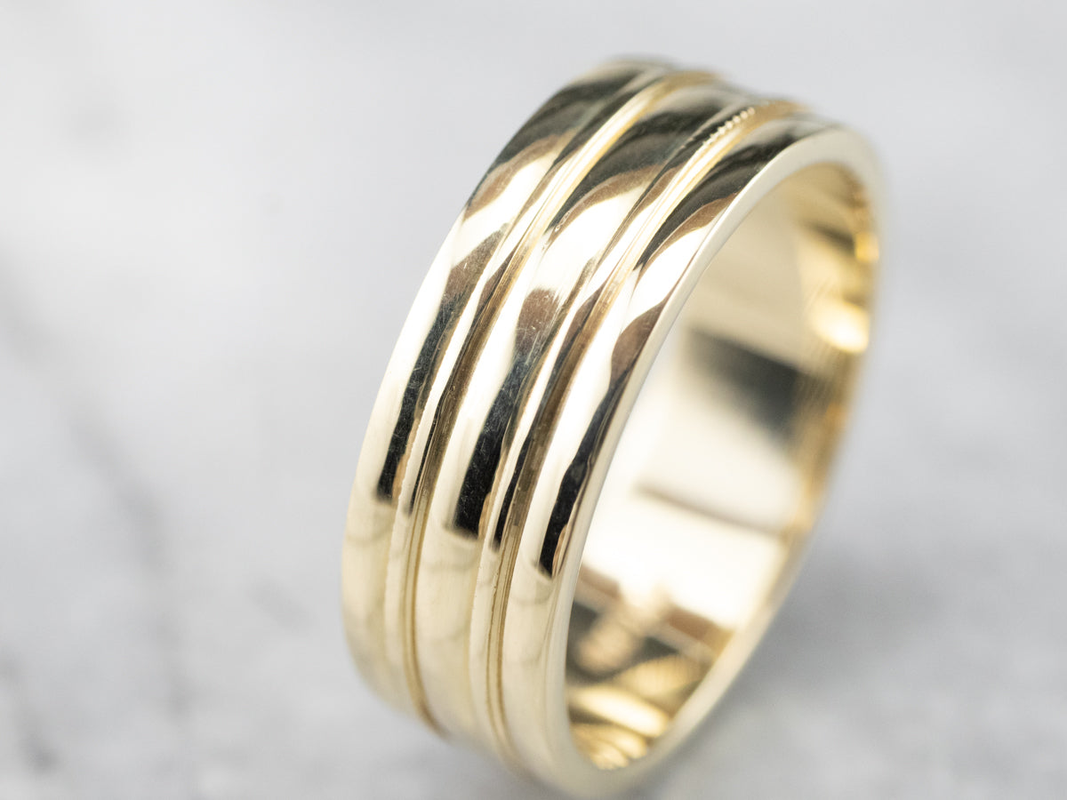 Unisex Stacked Gold Band