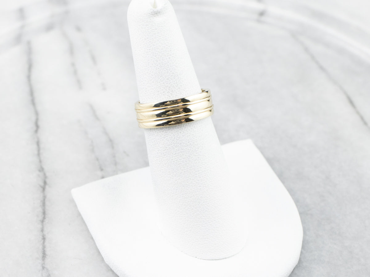 Unisex Stacked Gold Band