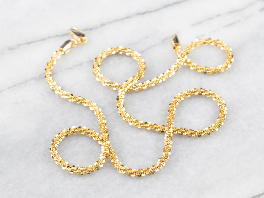 14K Gold Sparkling Fancy Chain Necklace