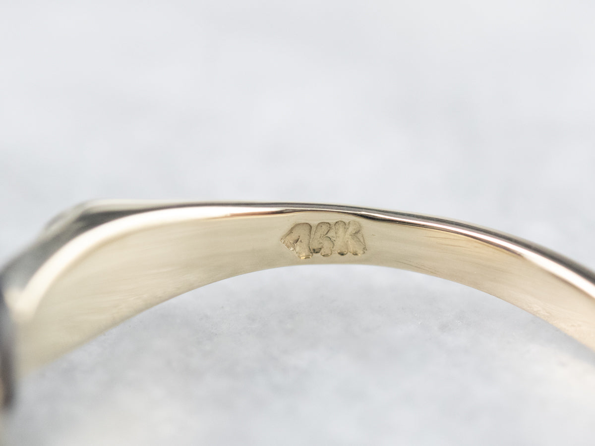 Retro Diamond Gold Engagement Ring