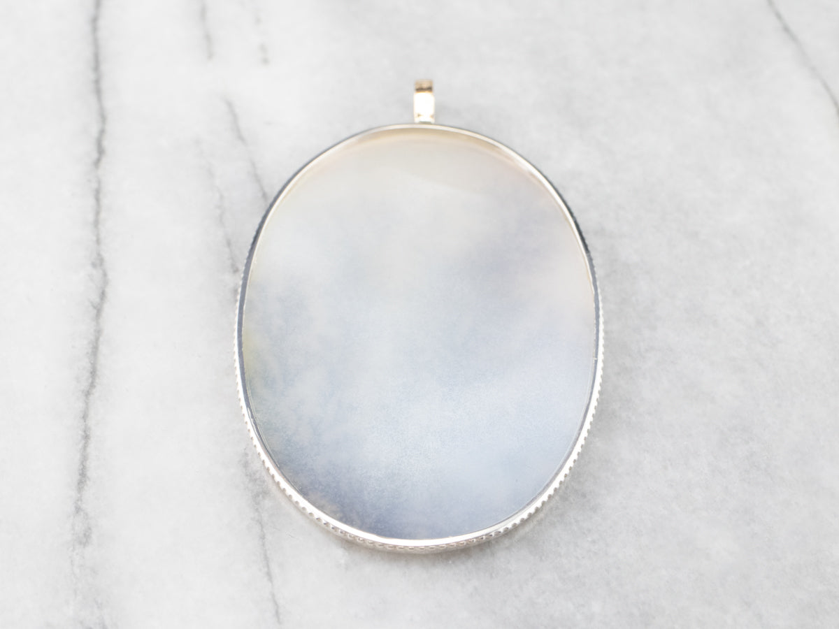 Mixed Metal Shazar Stone Agate Pendant