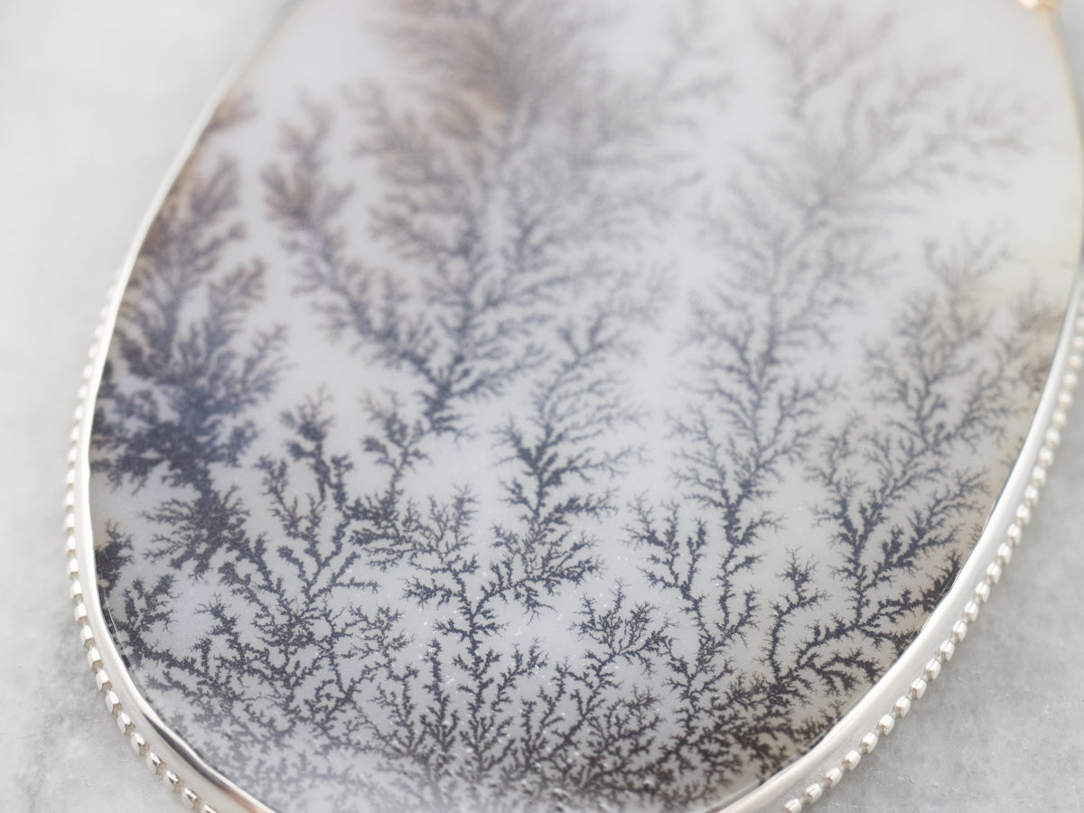 Mixed Metal Shazar Stone Agate Pendant