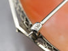 Art Deco Cameo Diamond Filigree Brooch Pendant