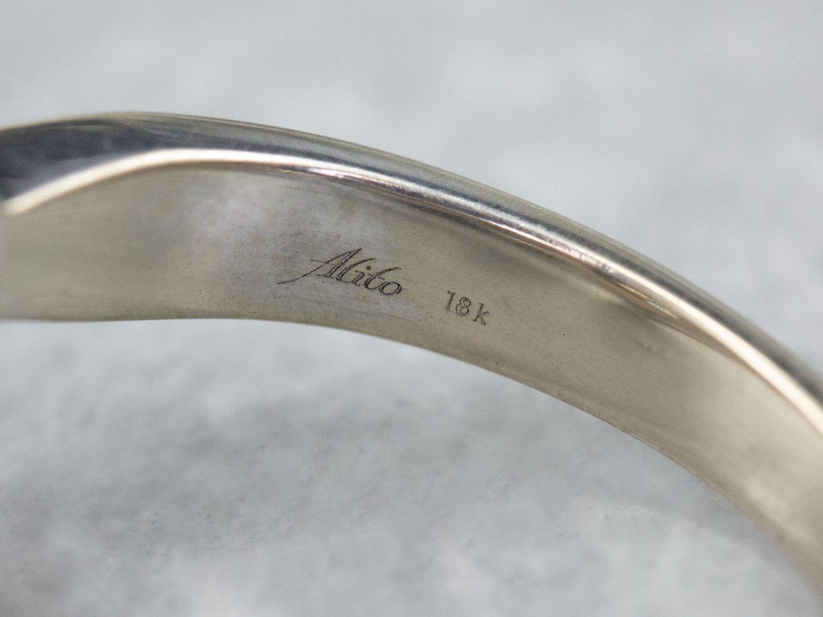 Alito Diamond Cluster 18K White Gold Engagement Ring