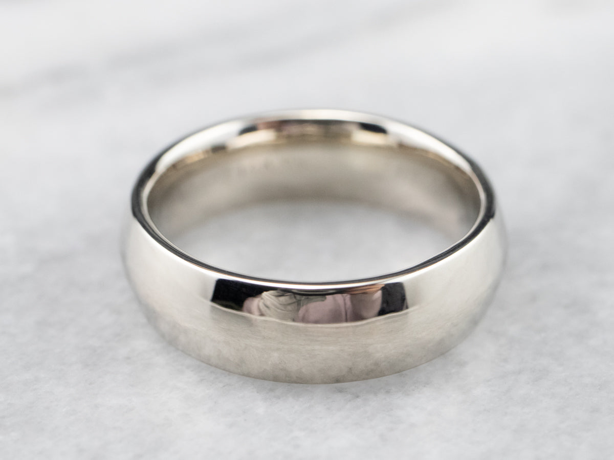 Unisex White Gold Comfort Fit Band