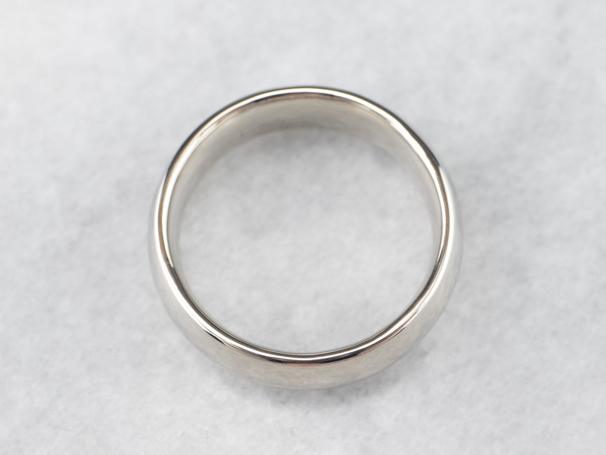 Unisex White Gold Comfort Fit Band