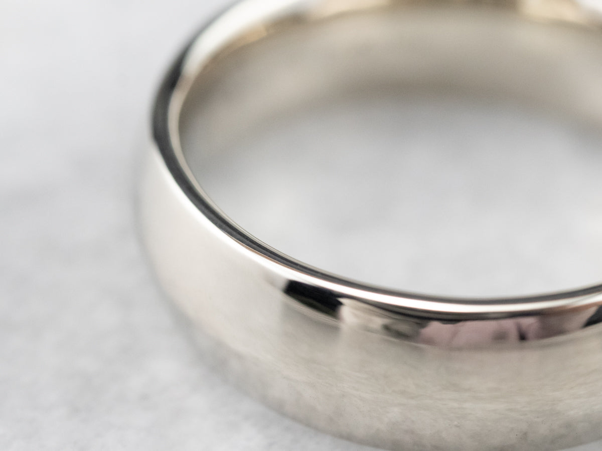 Unisex White Gold Comfort Fit Band