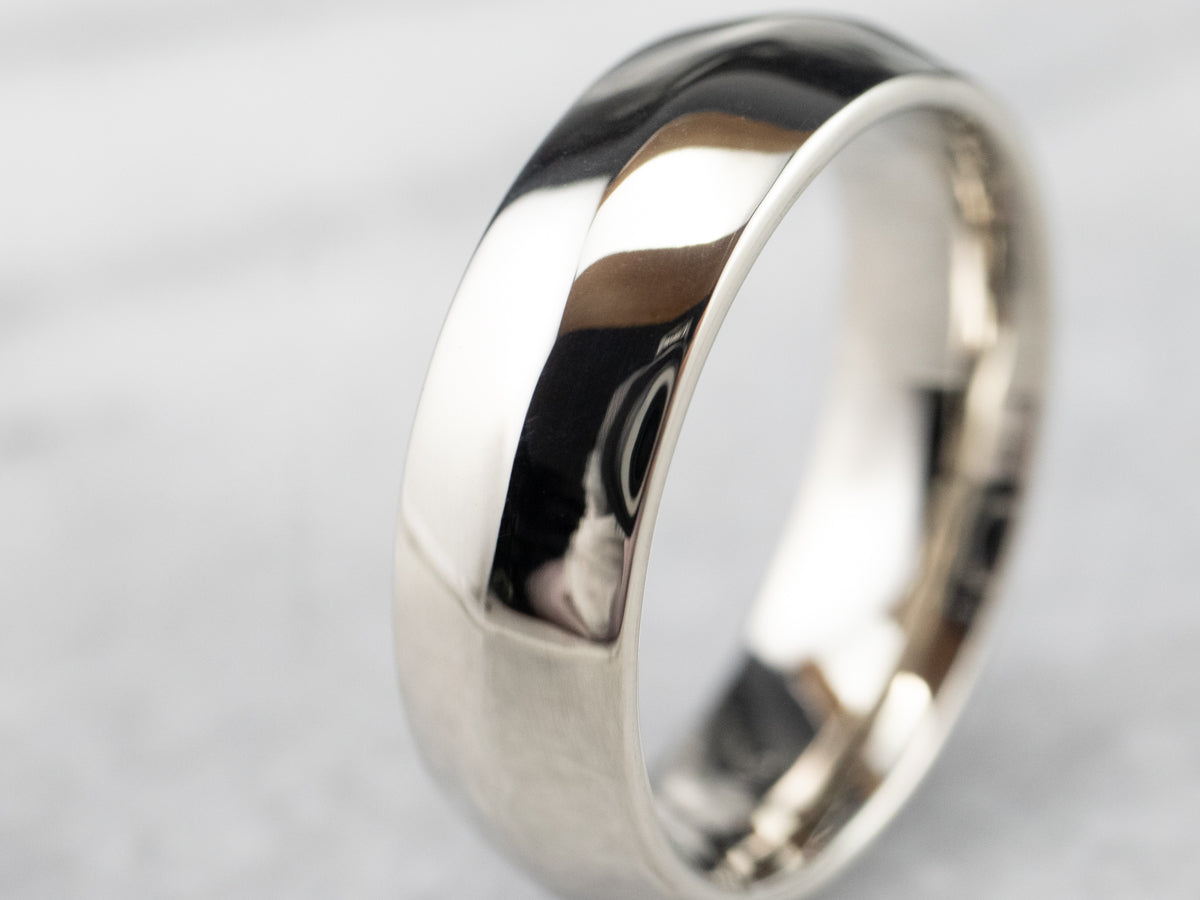 Unisex White Gold Comfort Fit Band