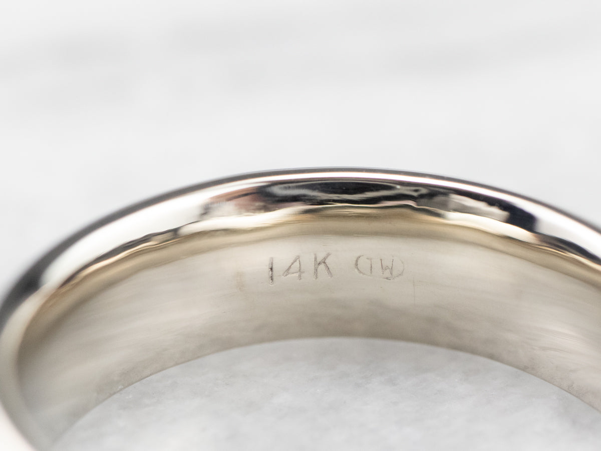 Unisex White Gold Comfort Fit Band