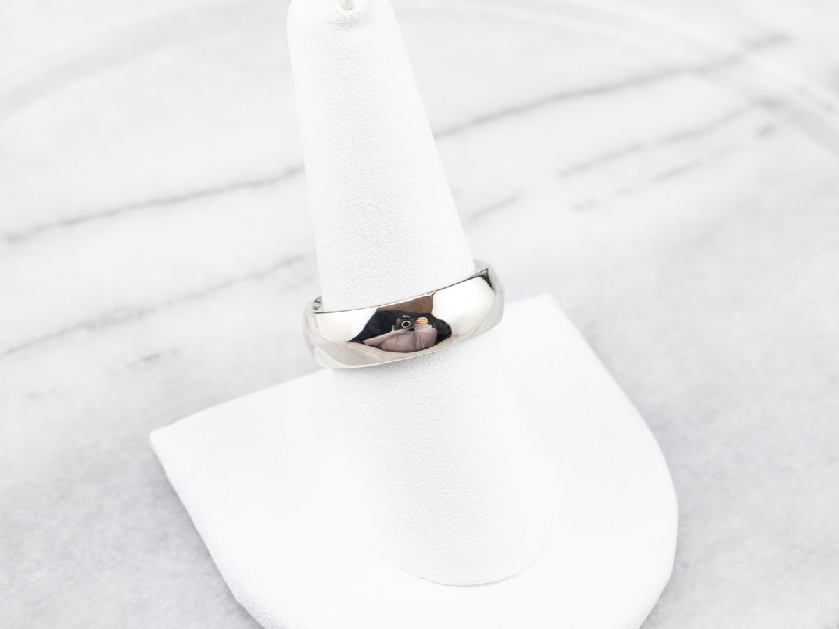 Unisex White Gold Comfort Fit Band