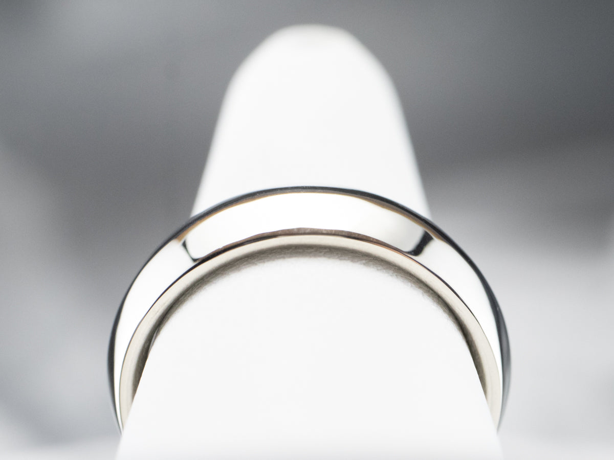 Unisex White Gold Comfort Fit Band