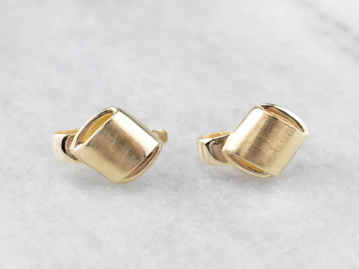 Modernist Gold Drop Earrings