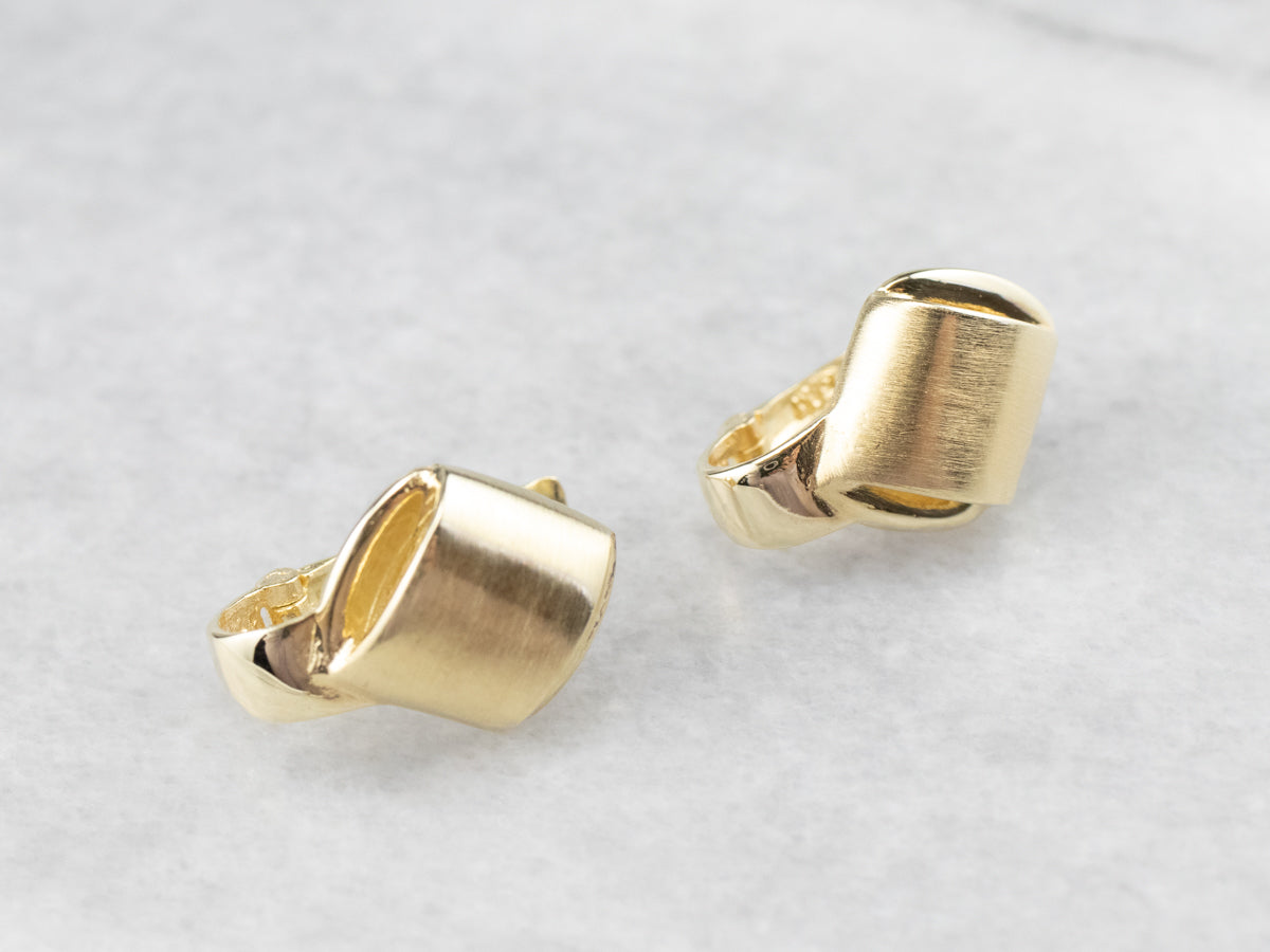 Modernist Gold Drop Earrings