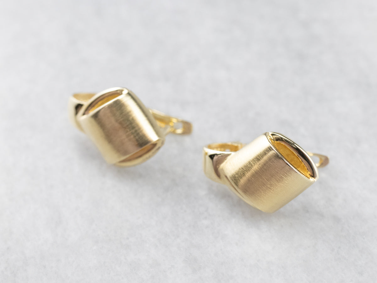 Modernist Gold Drop Earrings