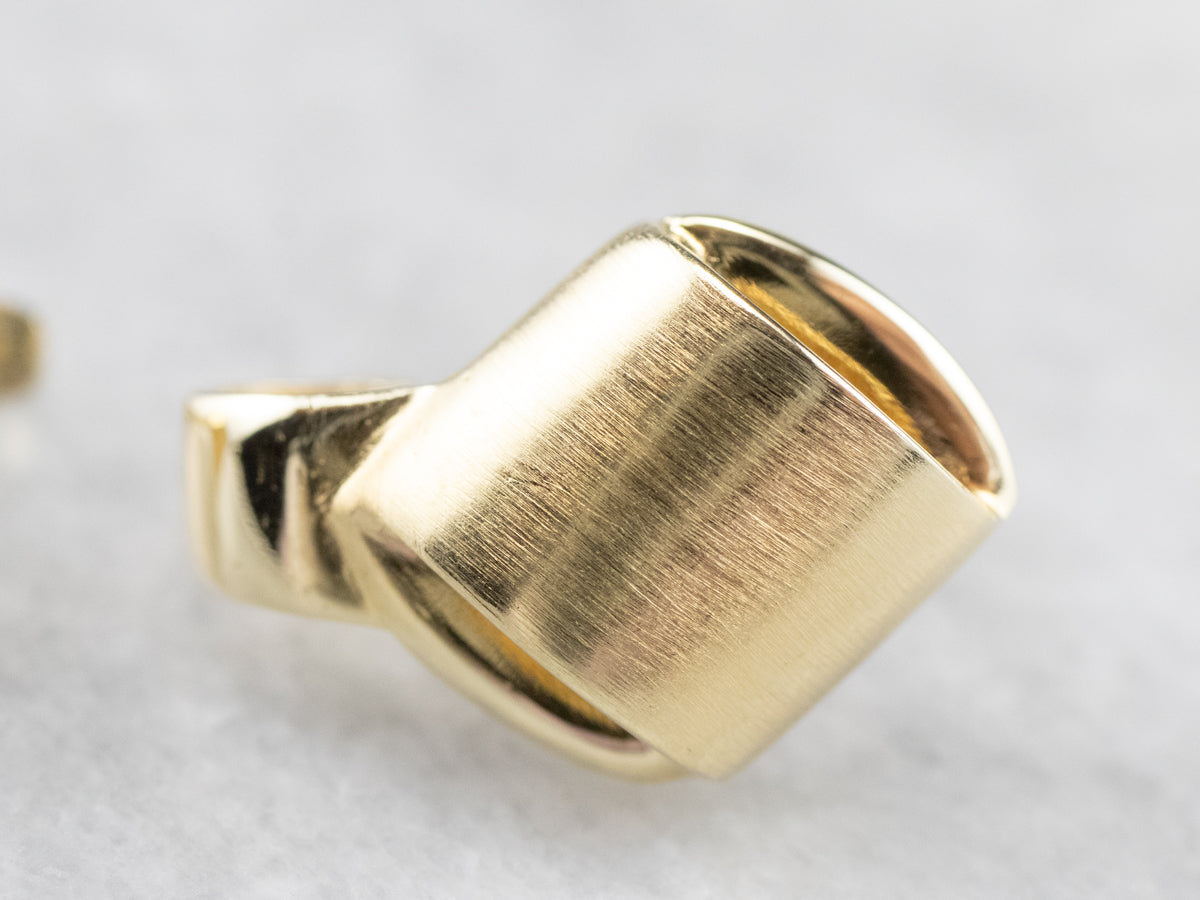 Modernist Gold Drop Earrings