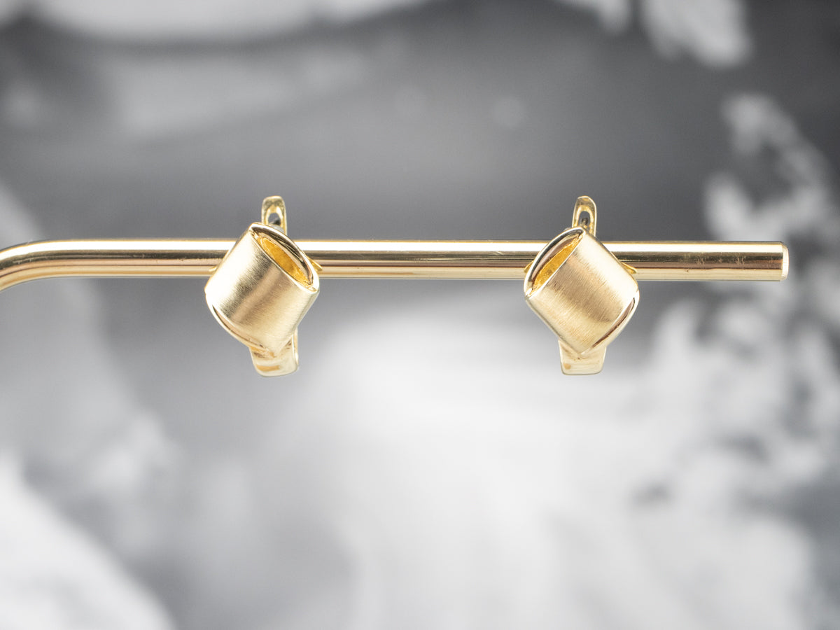 Modernist Gold Drop Earrings