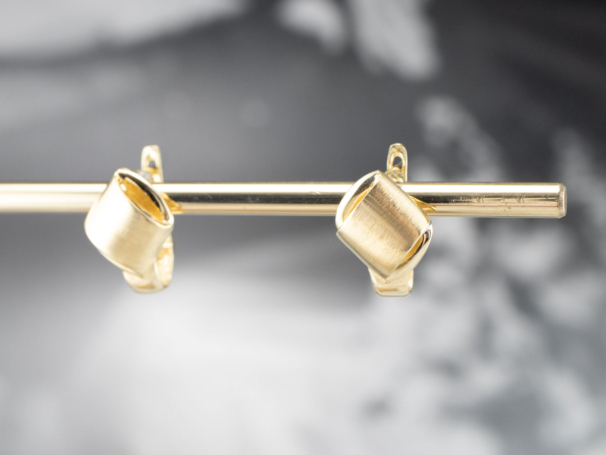 Modernist Gold Drop Earrings