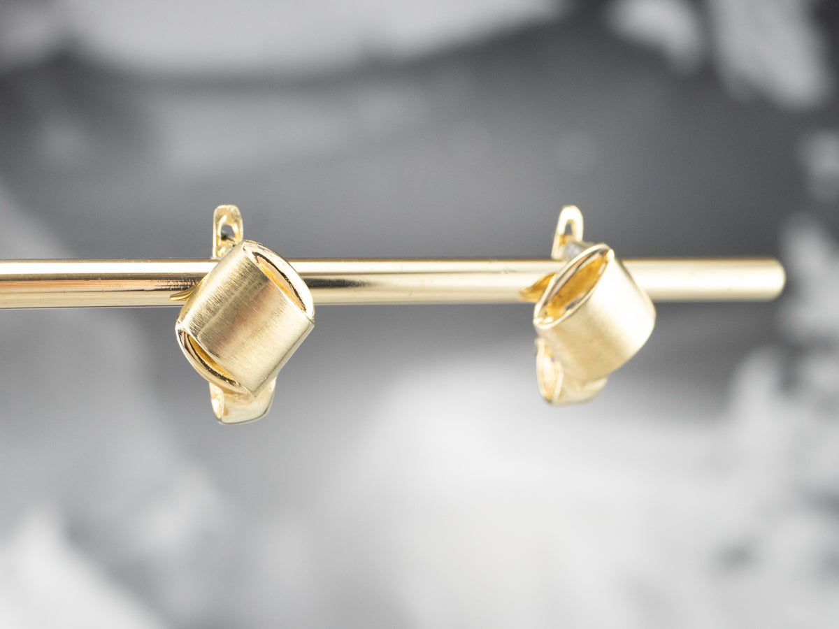 Modernist Gold Drop Earrings