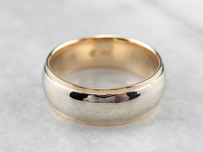 Men's Two Toned Gold Wedding Band