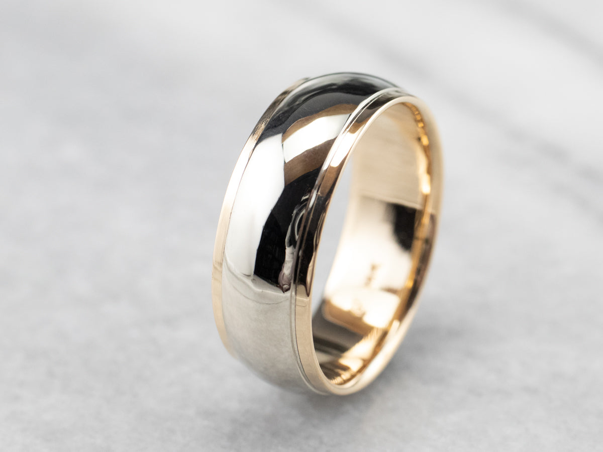 Men's Two Toned Gold Wedding Band