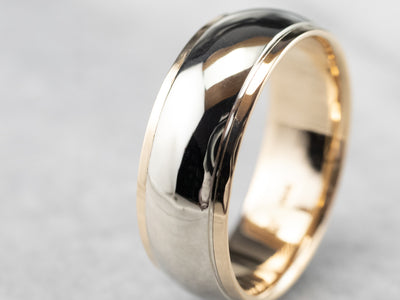 Men's Two Toned Gold Wedding Band