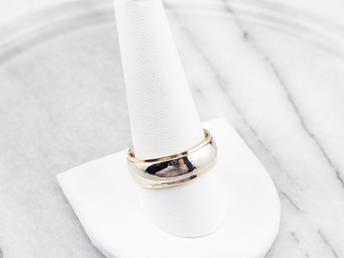 Men's Two Toned Gold Wedding Band