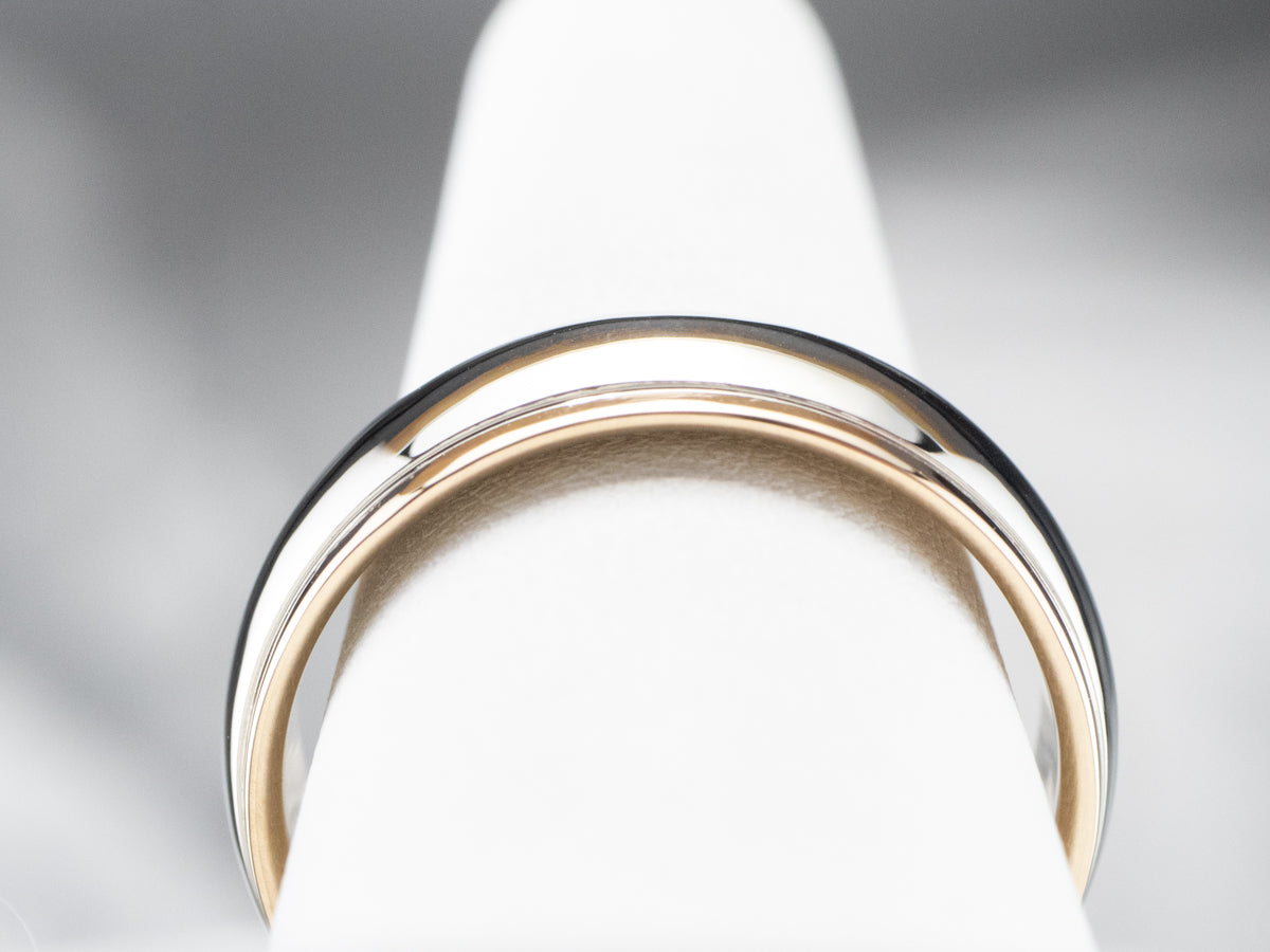 Men's Two Toned Gold Wedding Band