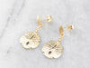 Gold Sand Dollar Drop Earrings