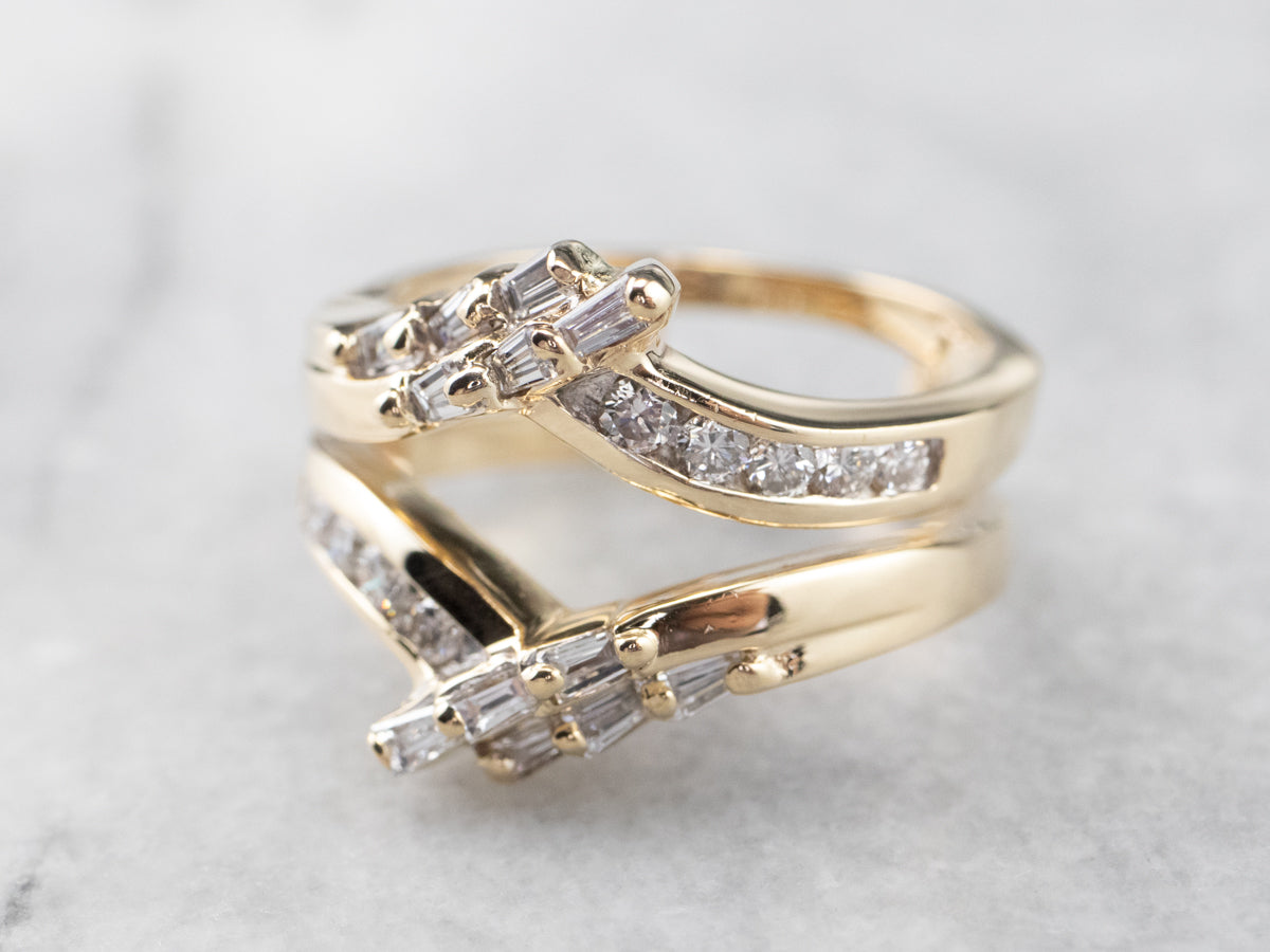 Banda potenciadora de solitario de diamantes