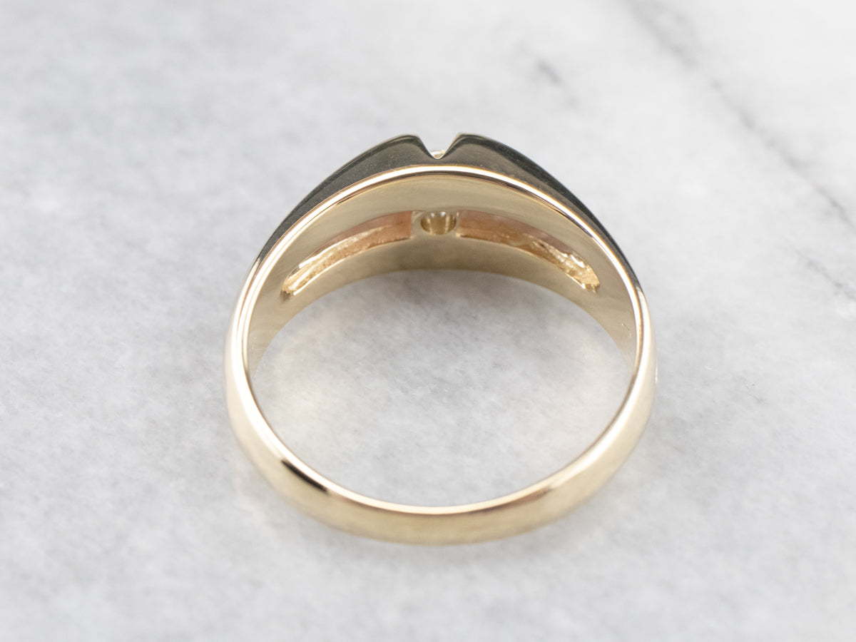 Anillo llamativo de diamantes unisex