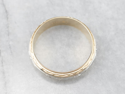Mid-Century Two-Tone Gold Pattern Band