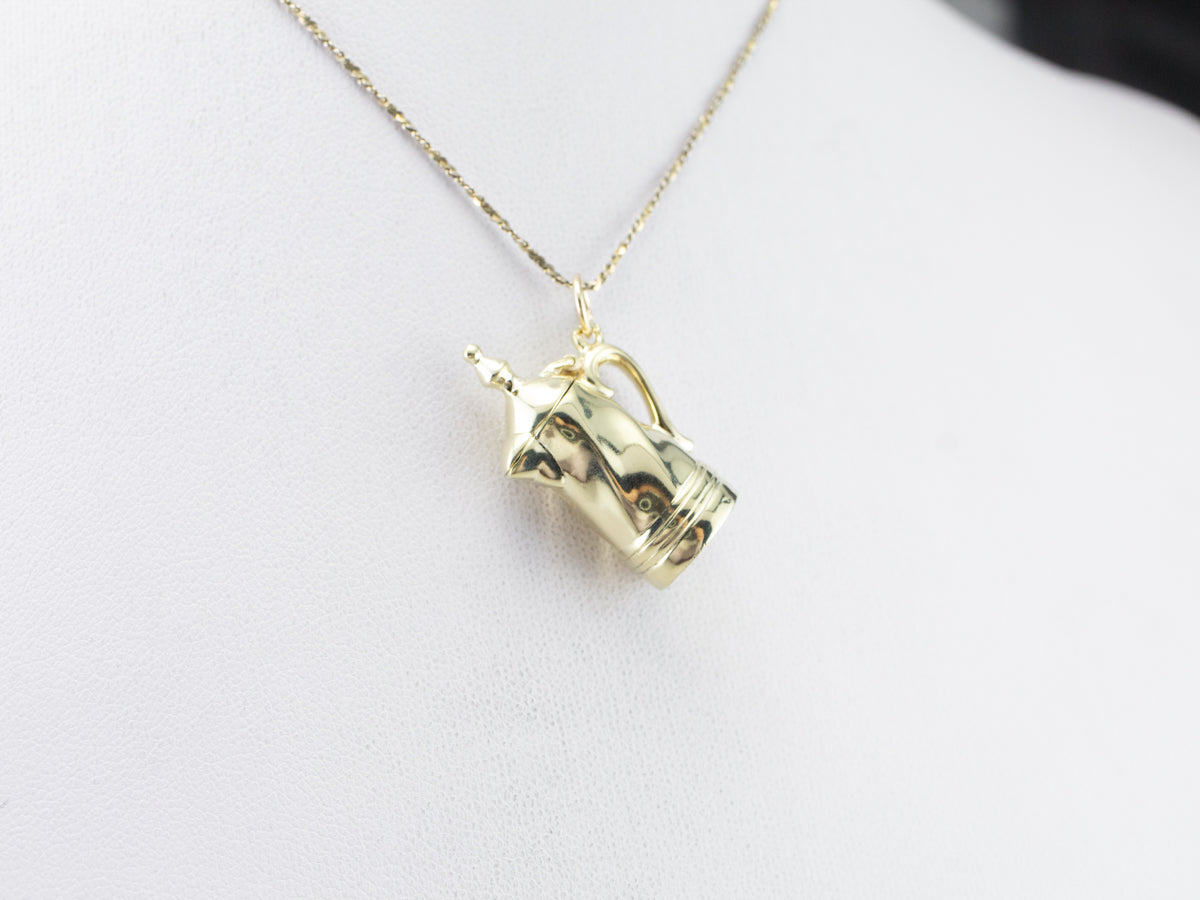 Large Gold French Press Pendant